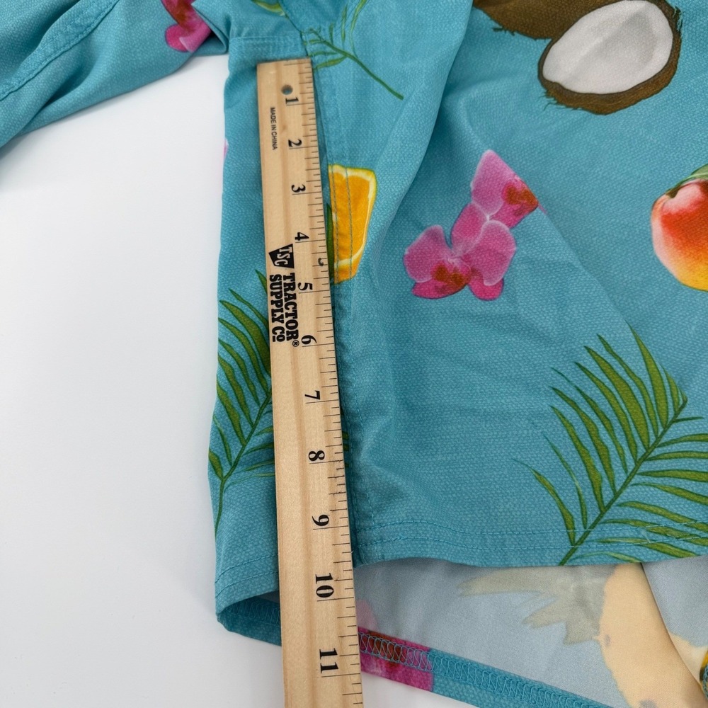 Reef Mens Boardshorts Size 38 Blue Tropical Fruit Coconut Pineapple Swim Trunks - Picture 8 of 11